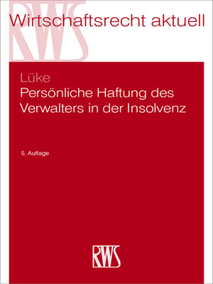 cover image of Persönliche Haftung des Verwalters in der Insolvenz